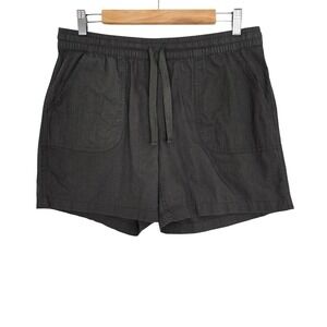 Nicole Miller Women's Utility Drawstring Grey Brown Cotton Pull On Shorts Size 6